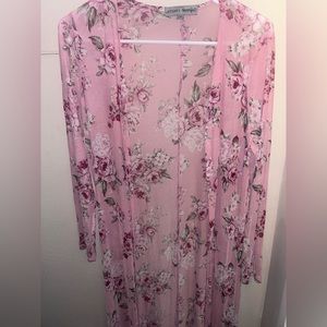 Long Pink floral swim cover